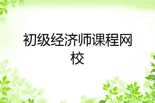 初级经济师课程网校