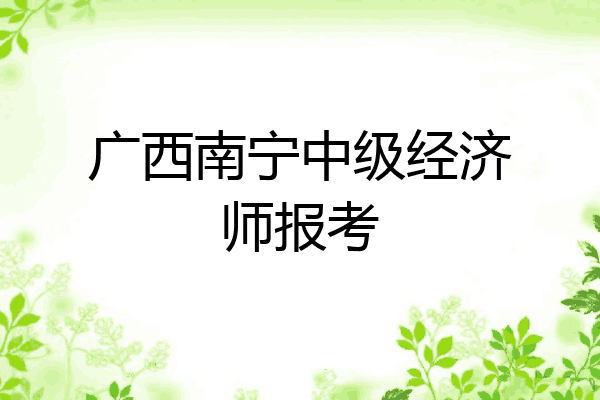广西南宁中级经济师报考