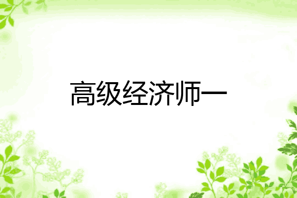 高级经济师一
