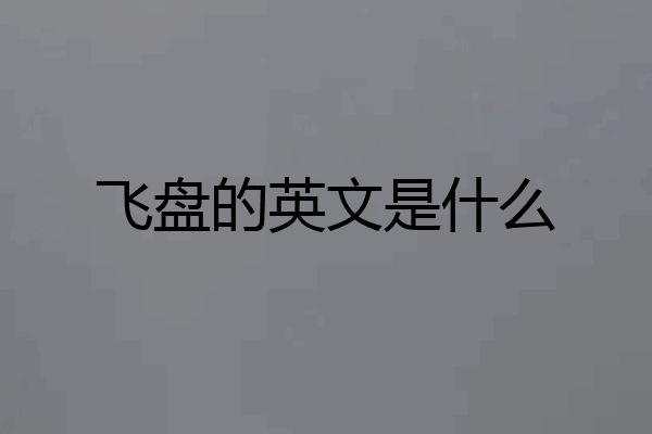 飞盘的英文是什么