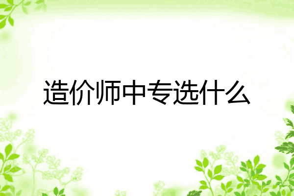造价师中专选什么