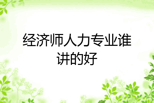 经济师人力专业谁讲的好