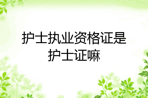 护士执业资格证是护士证嘛