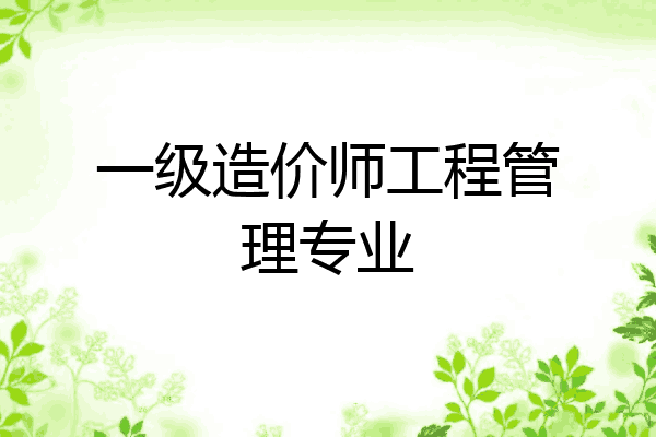 一级造价师工程管理专业