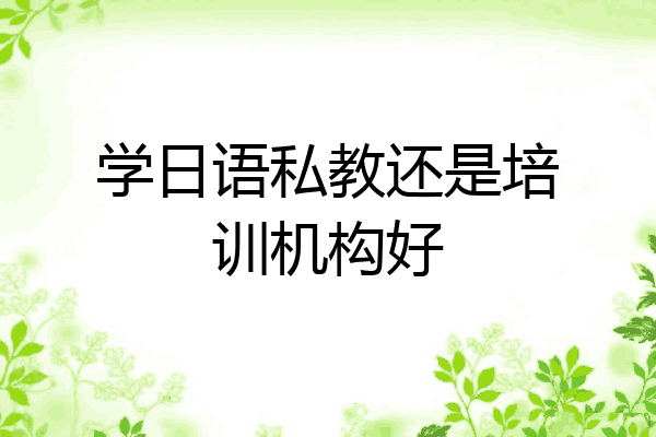 学日语私教还是培训机构好