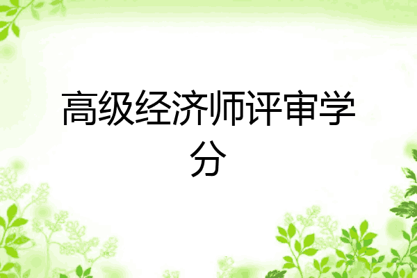 高级经济师评审学分
