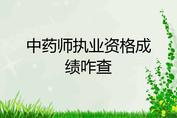 中药师执业资格成绩咋查