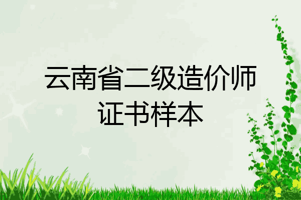 云南省二级造价师证书样本