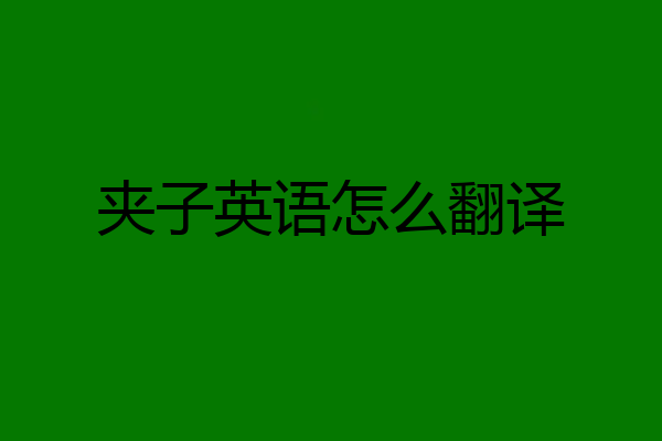 夹子英语怎么翻译