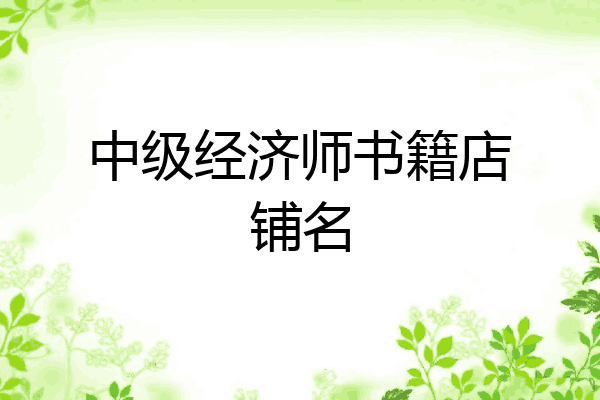 中级经济师书籍店铺名
