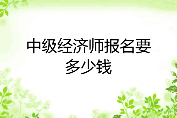 中级经济师报名要多少钱