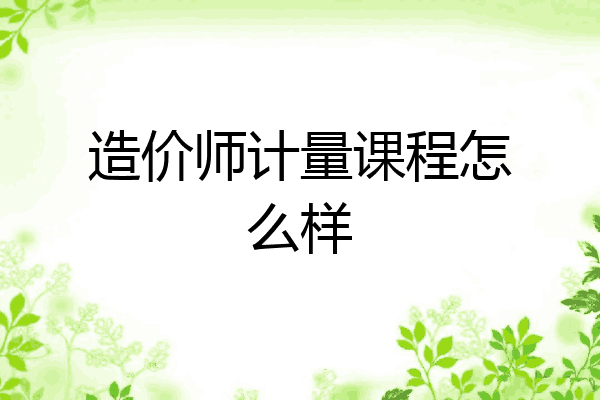 造价师计量课程怎么样