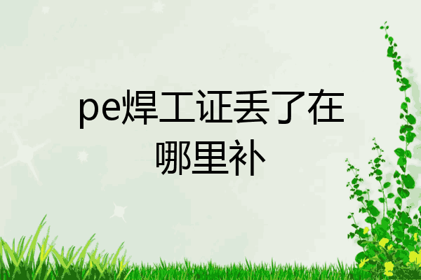pe焊工证丢了在哪里补