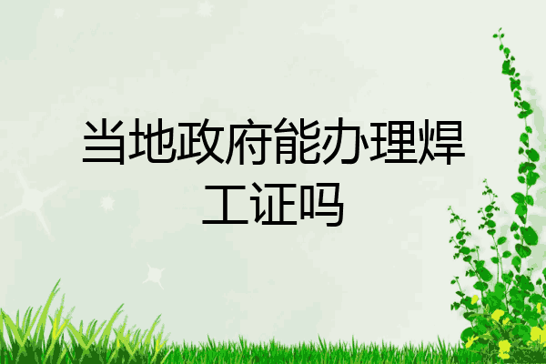 当地政府能办理焊工证吗