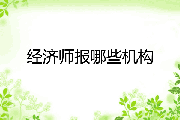经济师报哪些机构
