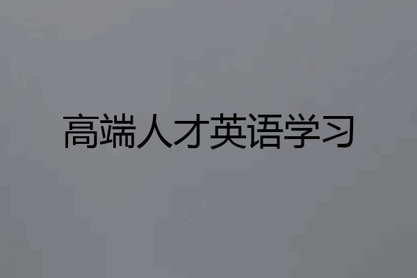 高端人才英语学习
