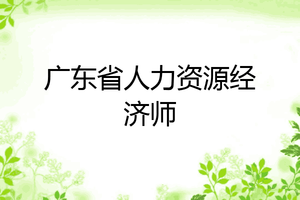 广东省人力资源经济师