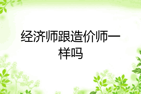 经济师跟造价师一样吗