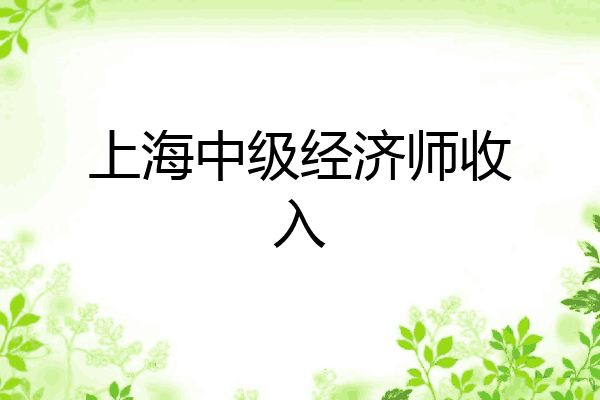 上海中级经济师收入