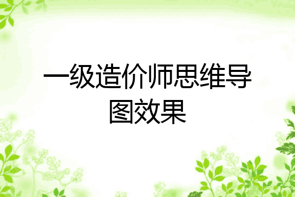 一级造价师思维导图效果
