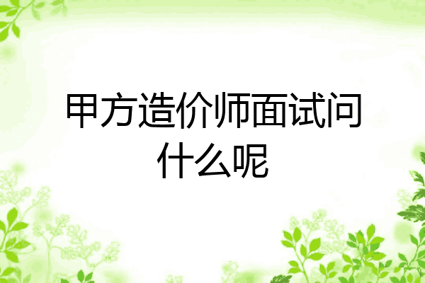甲方造价师面试问什么呢
