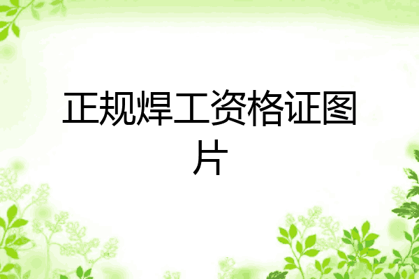 正规焊工资格证图片