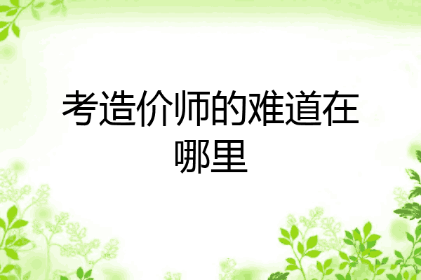考造价师的难道在哪里