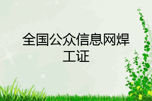 全国公众信息网焊工证