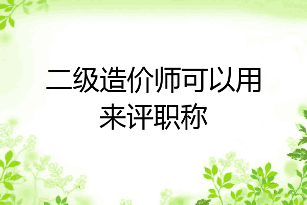 二级造价师可以用来评职称