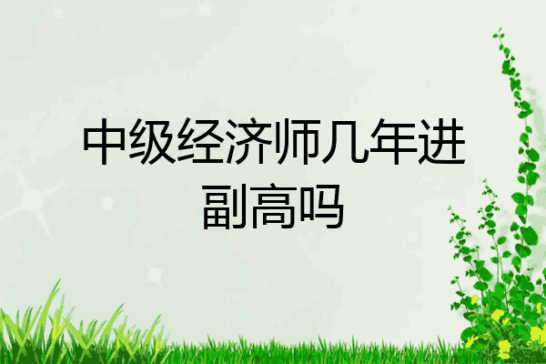 中级经济师几年进副高吗