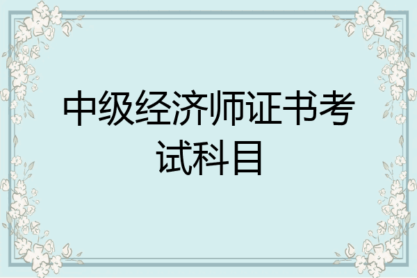 中级经济师证书考试科目