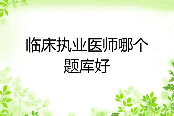 临床执业医师哪个题库好