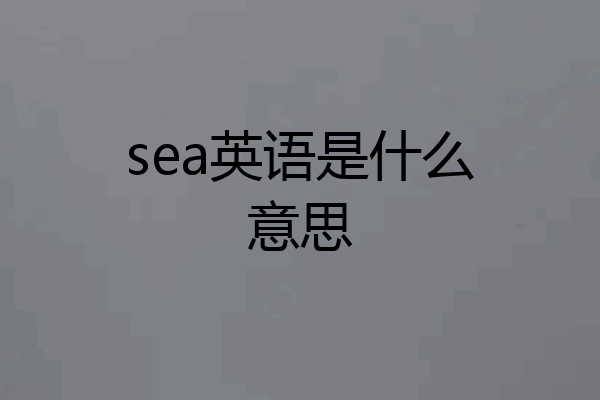sea英语是什么意思
