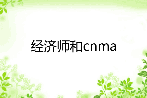 经济师和cnma