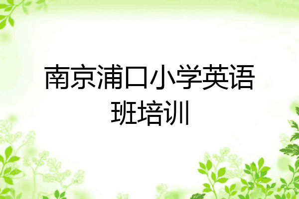 南京浦口小学英语班培训