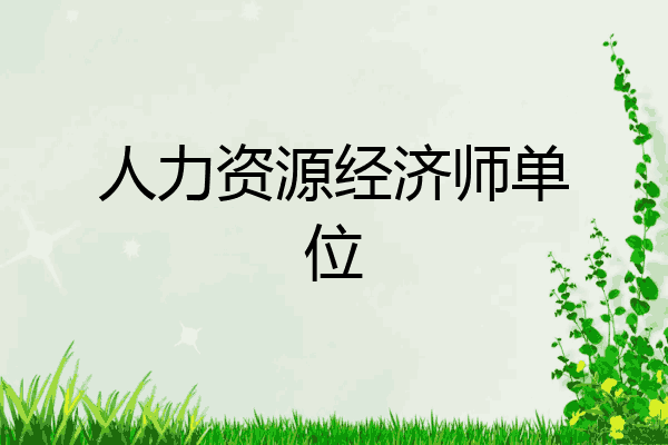 人力资源经济师单位