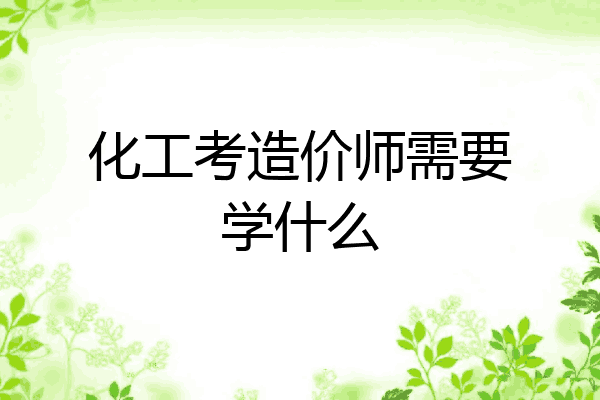 化工考造价师需要学什么