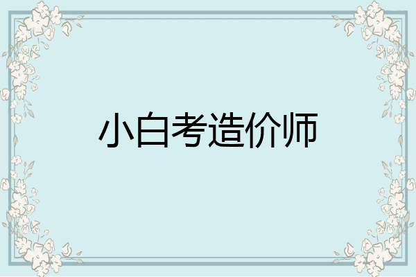 小白考造价师