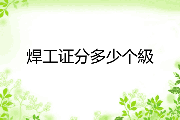 焊工证分多少个級