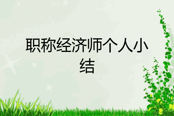 职称经济师个人小结