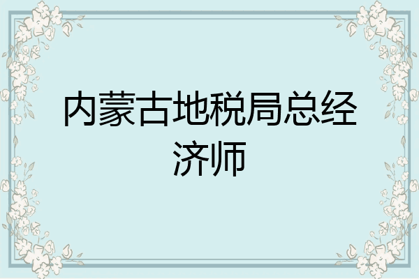 内蒙古地税局总经济师
