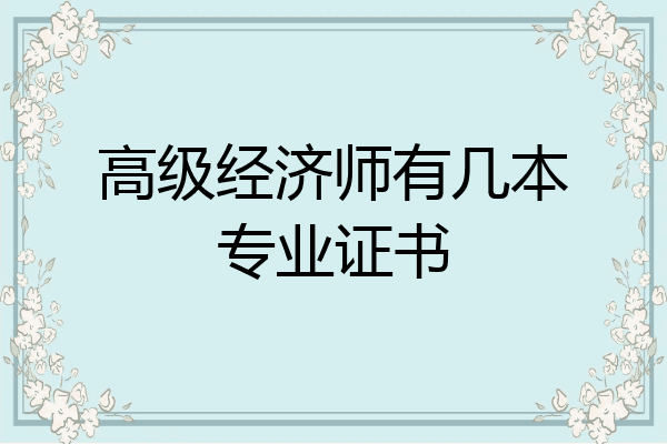 高级经济师有几本专业证书