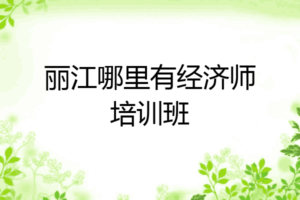 丽江哪里有经济师培训班