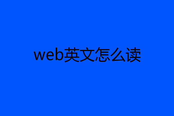 web英文怎么读