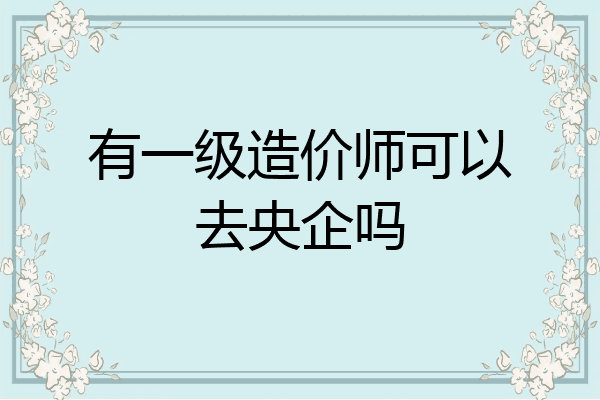 有一级造价师可以去央企吗