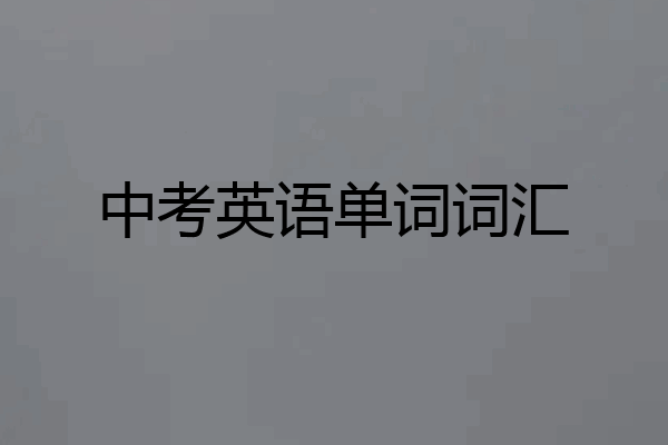 中考英语单词词汇