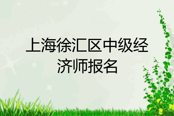 上海徐汇区中级经济师报名