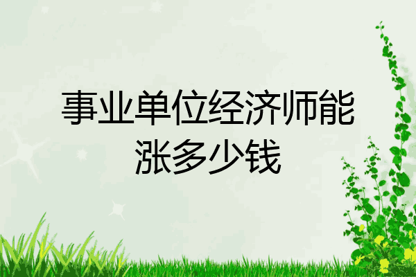 事业单位经济师能涨多少钱