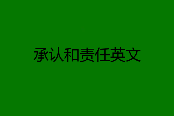承认和责任英文