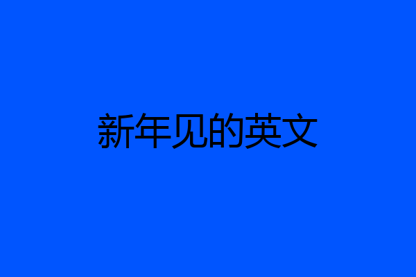 新年见的英文